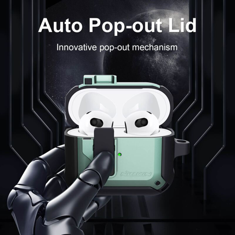 Husa protectie AirPods 3 Nillkin Bounce, verde, 4562