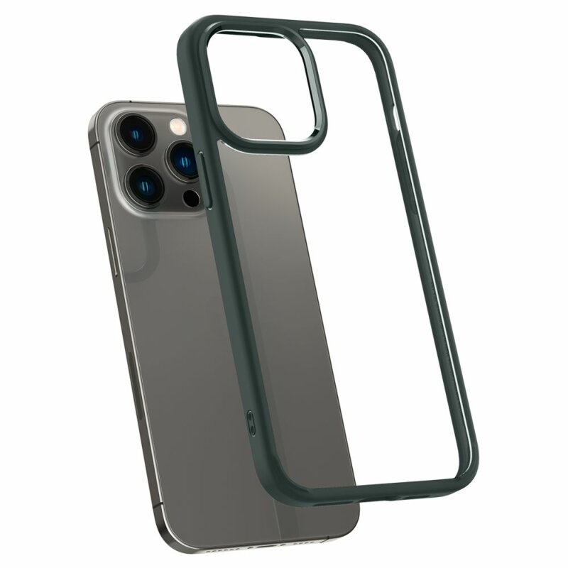 Husa transparenta iPhone 14 Pro Max Spigen Ultra Hybrid, verde