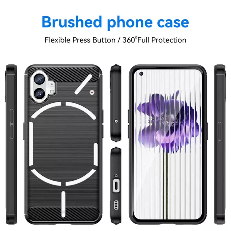 Husa Nothing Phone (1) Techsuit Carbon Silicone, negru