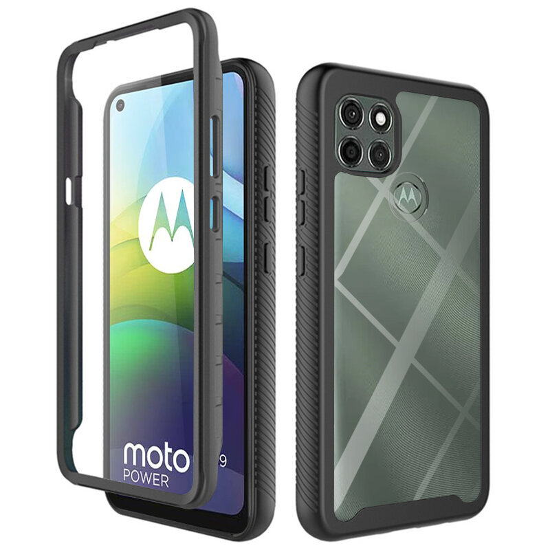 [Pachet 360°] Husa + Folie Motorola Moto G9 Power Techsuit Defense, negru