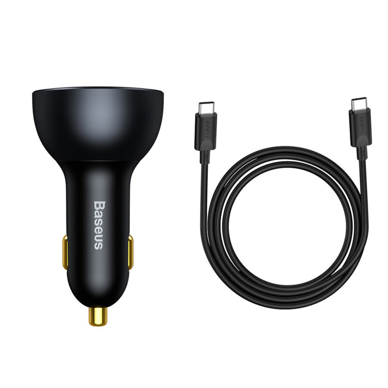 Incarcator auto Quick Charge + cablu USB-C Baseus, TZCCZM-0G