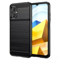 Husa Xiaomi Poco M5 Techsuit Carbon Silicone, negru