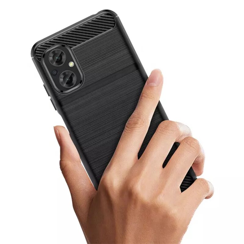 Husa Xiaomi Poco M5 Techsuit Carbon Silicone, negru