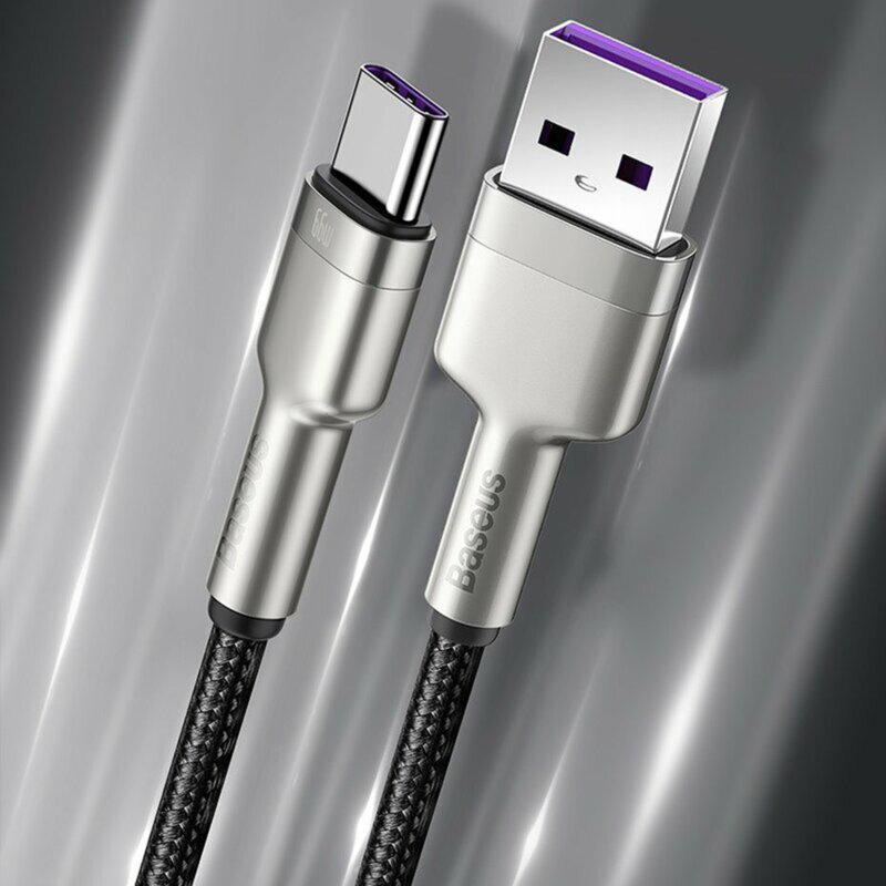 Cablu date Fast Charging Type-C Baseus, 2m, negru, CAKF000201