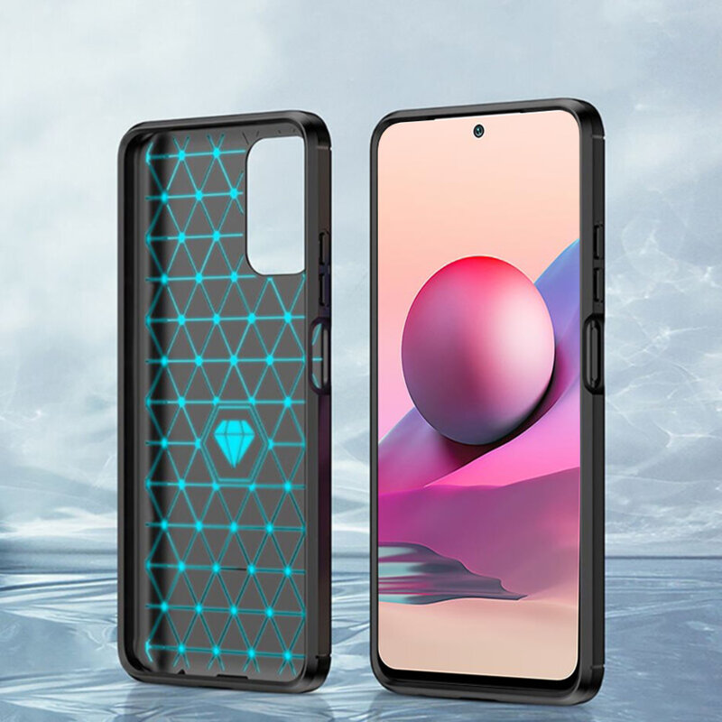 Husa Xiaomi Redmi Note 10S Tech-Protect TPU Carbon, negru