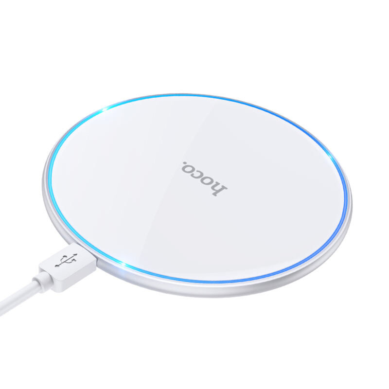 Incarcator wireless Fast Charging 15W Hoco CW6 Pro Easy, alb