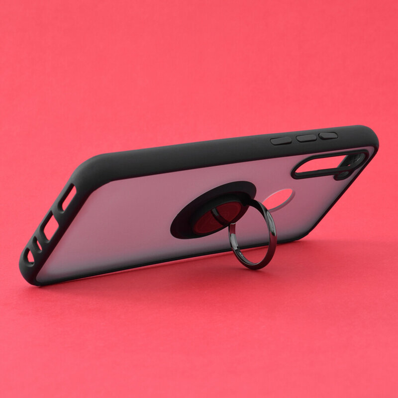 Husa Xiaomi Redmi Note 8 Techsuit Glinth Cu Inel Suport Stand Magnetic - Negru