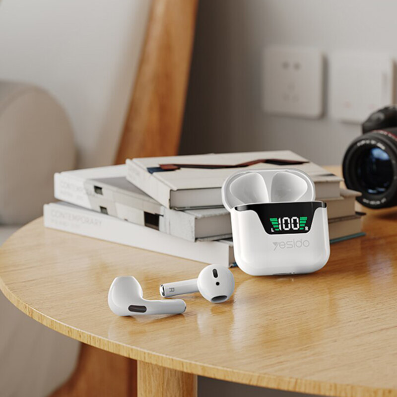 Casti in-ear fara fir stereo TWS Bluetooth Yesido TWS13, alb