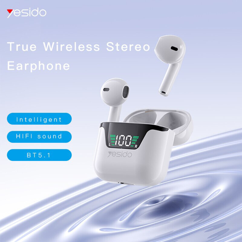 Casti in-ear fara fir stereo TWS Bluetooth Yesido TWS13, alb