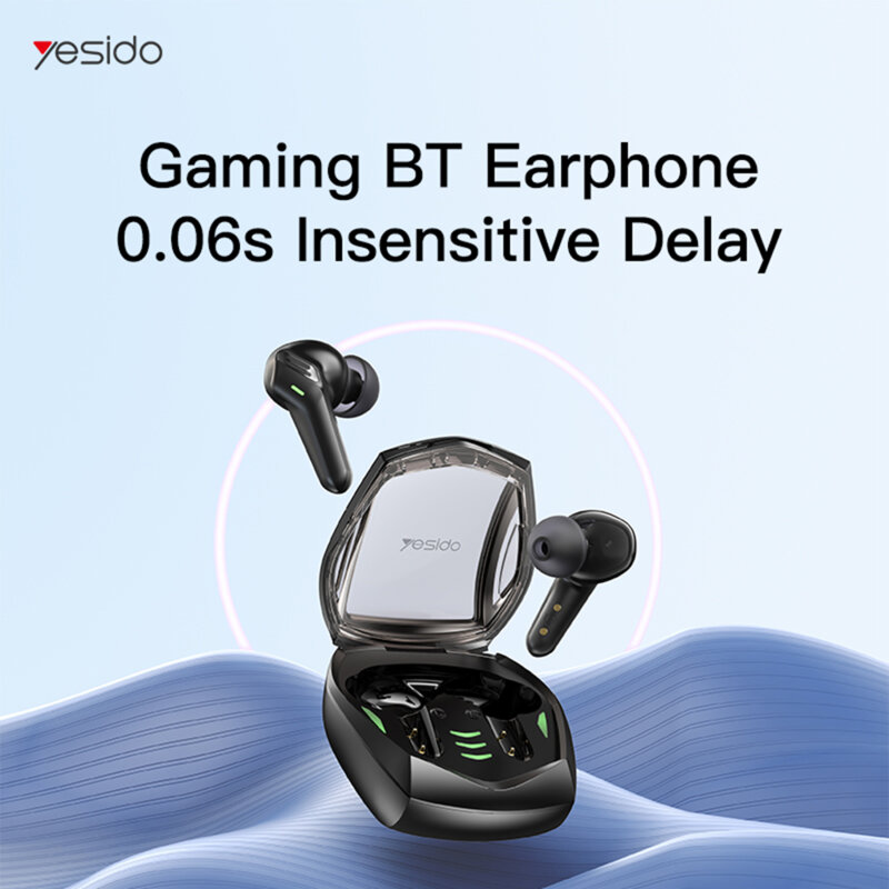 Casti in-ear gaming TWS Bluetooth cu LED Yesido TWS14, negru