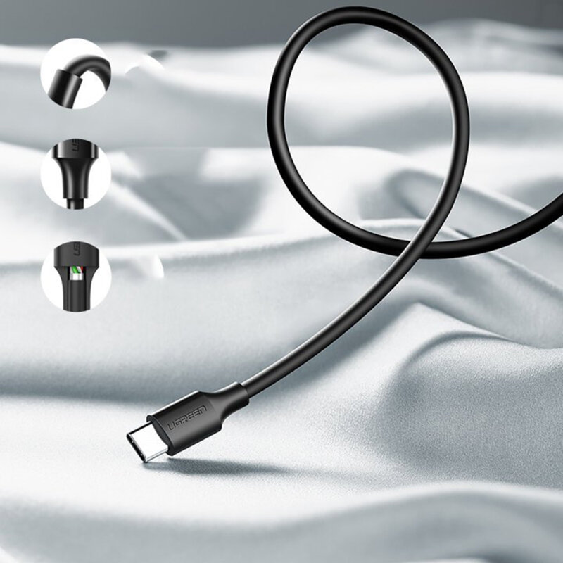 Cablu de date Type-C PD18W, 2m Ugreen, alb, 60123