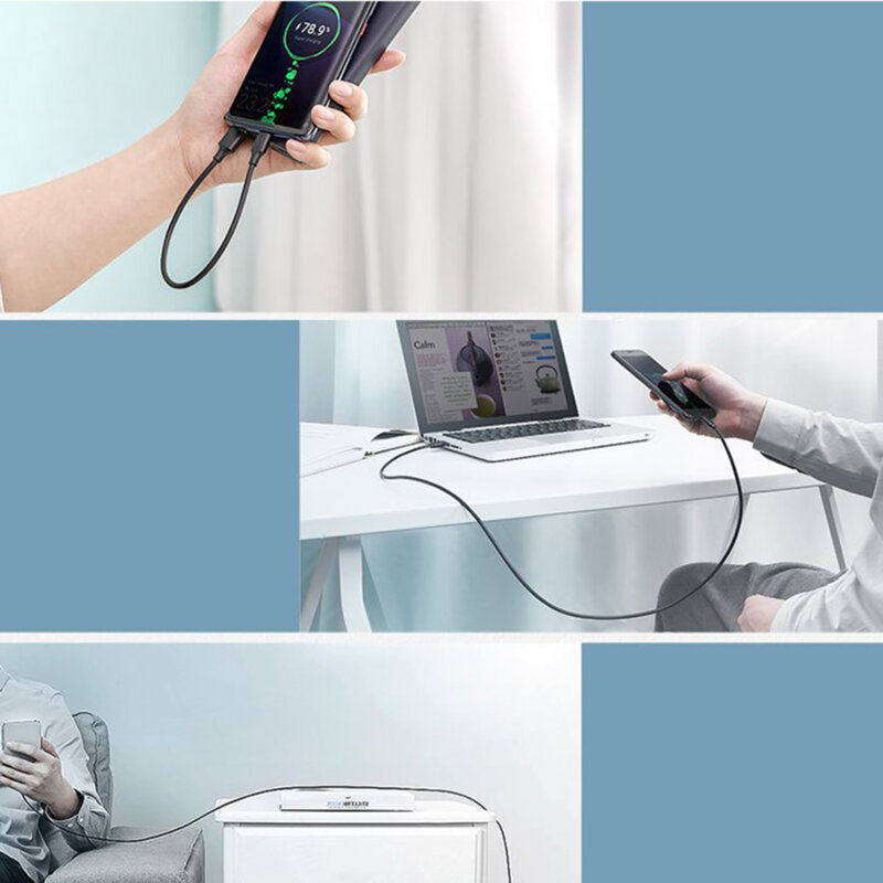 Cablu de date Type-C PD18W, 2m Ugreen, alb, 60123