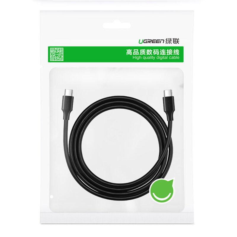 Cablu de date USB-C la tip C Ugreen, 3A, 2m, negru, 10306