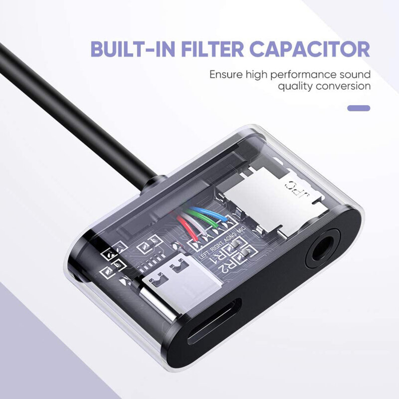 Adaptor casti USB-C la mufa Jack, Type-C Ugreen, gri, 50596