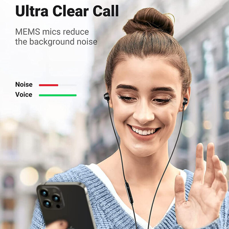 Casti audio cu fir Apple MFi pentru iPhone Ugreen, negru, 30631