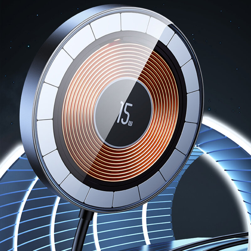 Incarcator wireless magnetic 15W Usams US-CD183, negru