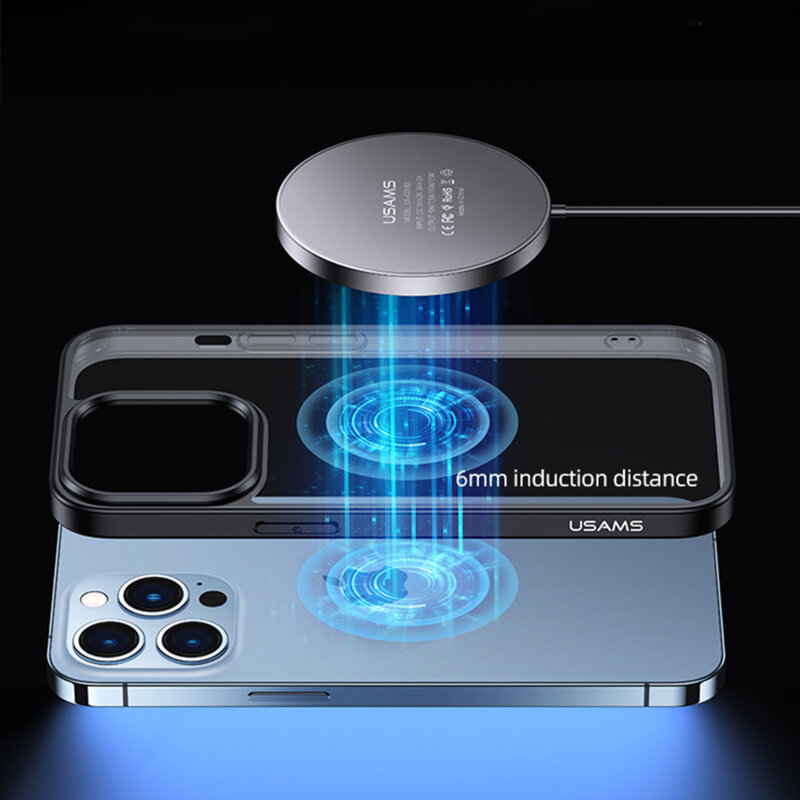 Incarcator wireless magnetic 15W Usams US-CD183, negru