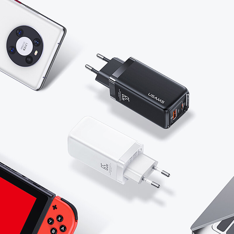 Incarcator Fast Charging USB, Type-C Usams T47, negru