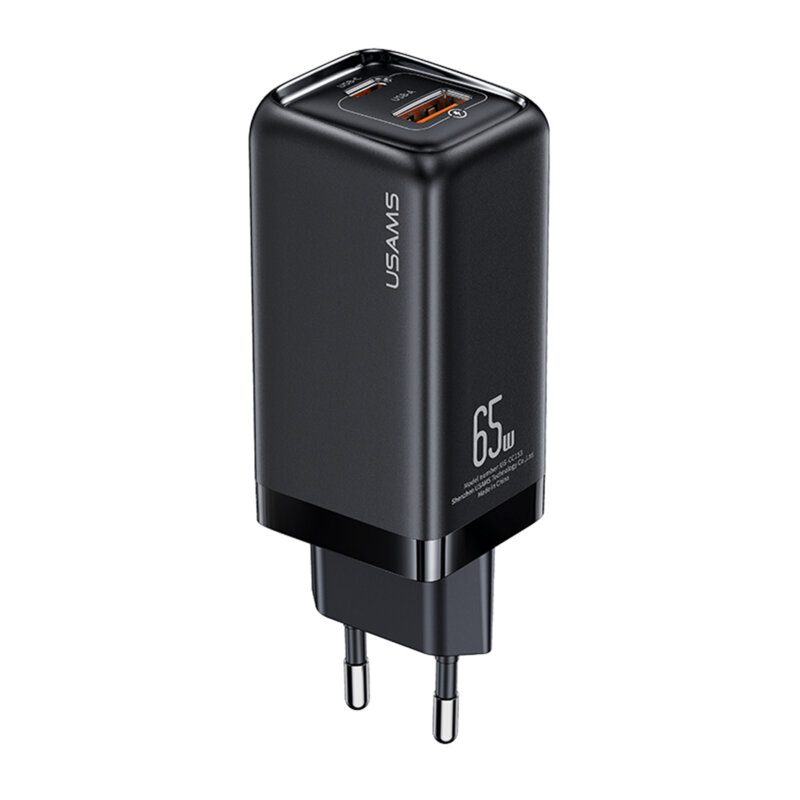 Incarcator Fast Charging USB, Type-C Usams T47, negru