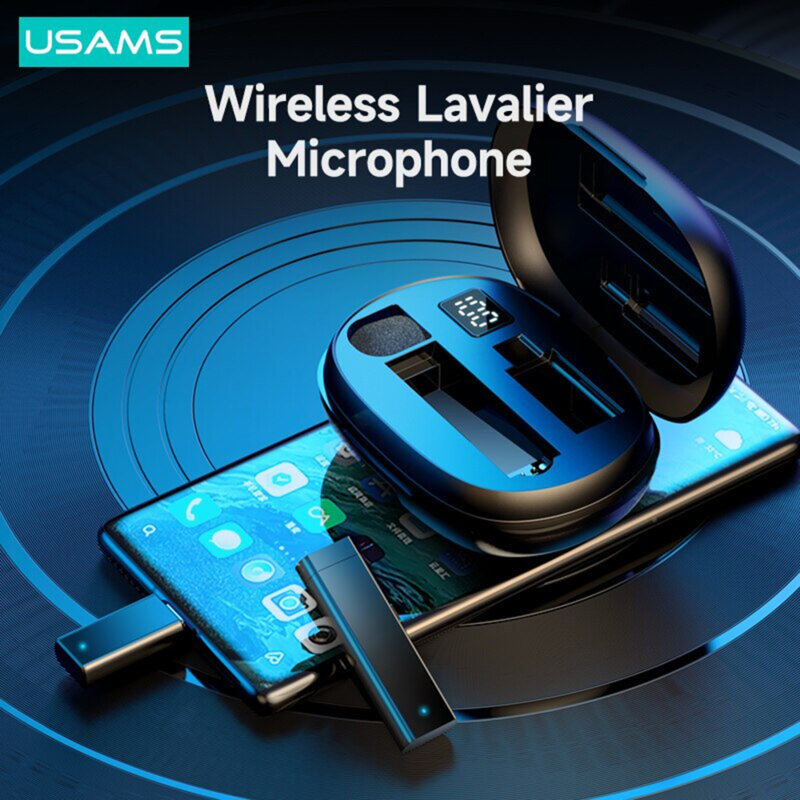 Lavaliera wireless noise reduction Usams US-ZB247, negru