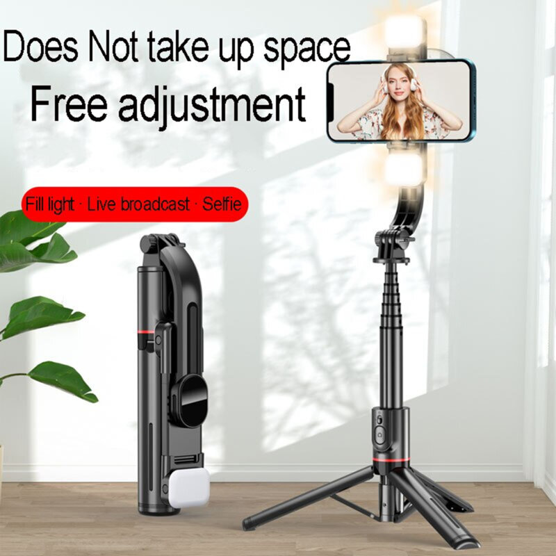 Selfie stick tripod, 2x LED, telecomanda wireless Techsuit L12D, 108cm