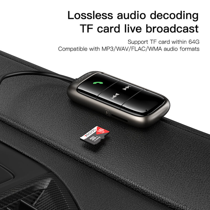 Modulator FM auto Bluetooth, card TF, Yesido YAU32, negru