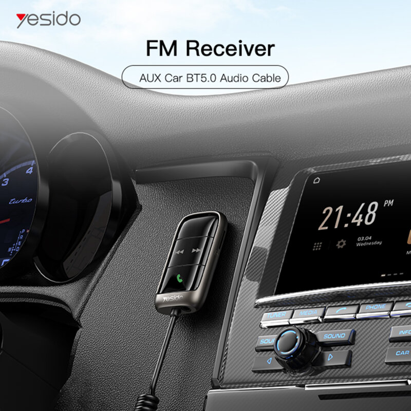 Modulator FM auto Bluetooth, card TF, Yesido YAU32, negru