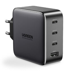 Incarcator Fast Charge GaN 100W, 3x Type-C, USB Ugreen, negru, 40747