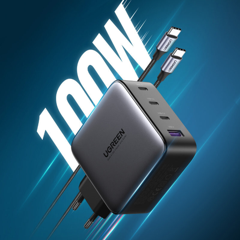 Incarcator Fast Charge GaN 100W, 3x Type-C, USB Ugreen, 40747
