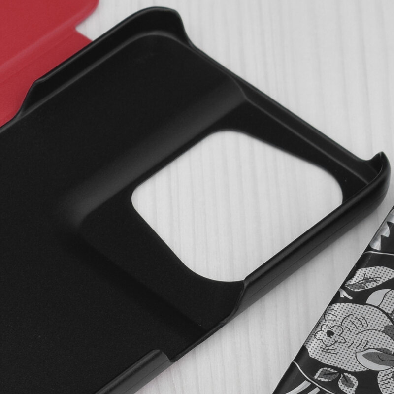 Husa Oppo Reno8 Pro Eco Leather View flip tip carte, rosu