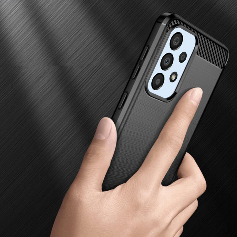 Husa Samsung Galaxy A33 5G Techsuit Carbon Silicone, negru