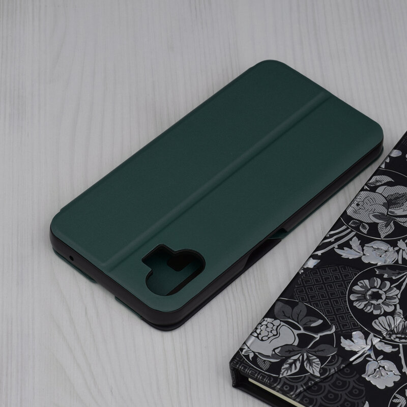 Husa Nothing Phone (1) Eco Leather View flip tip carte, verde