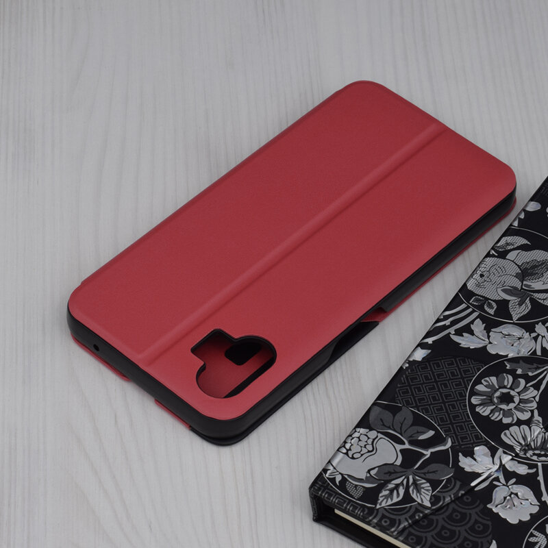Husa Nothing Phone (1) Eco Leather View flip tip carte, rosu