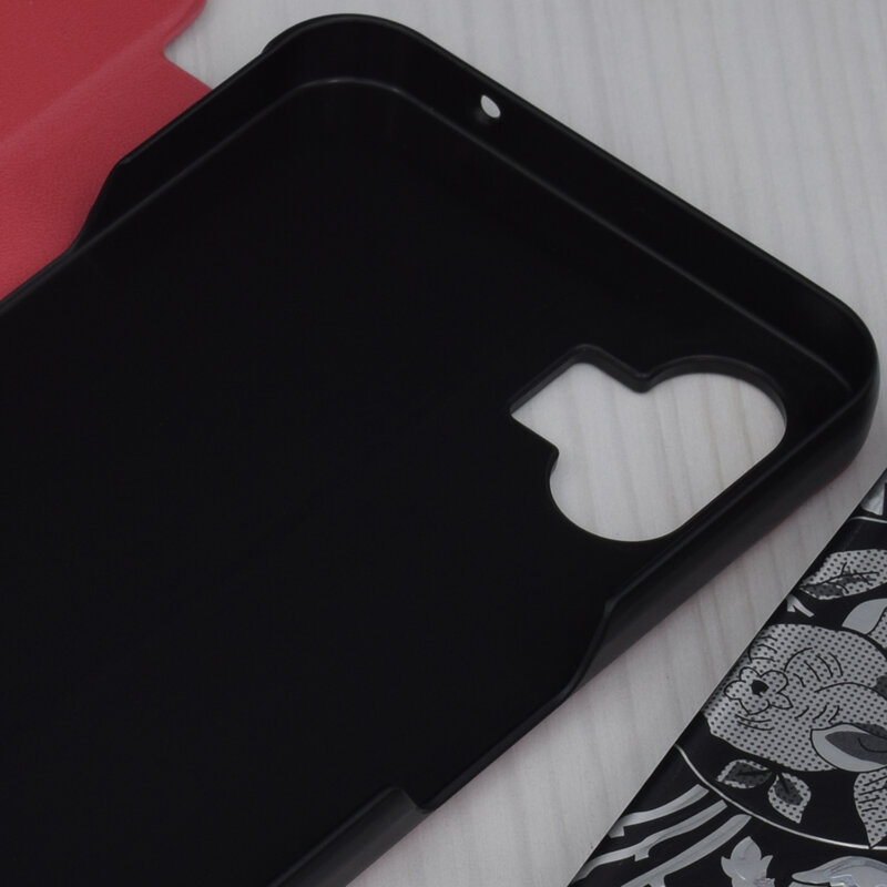 Husa Nothing Phone (1) Eco Leather View flip tip carte, rosu