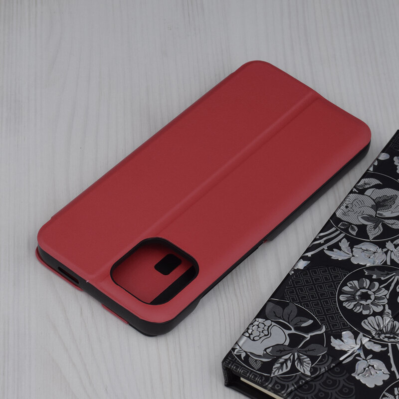 Husa Xiaomi Redmi A1 Eco Leather View flip tip carte, rosu