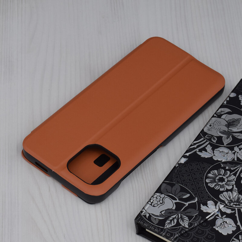 Husa Xiaomi Redmi A1 Eco Leather View flip tip carte, portocaliu