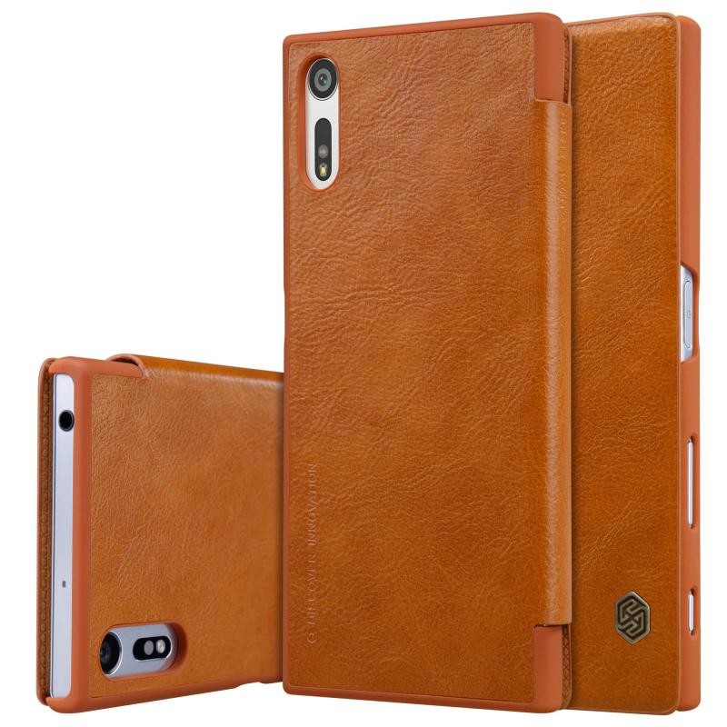 Husa Sony Xperia XZ Premium Flip Nillkin QIN Maro