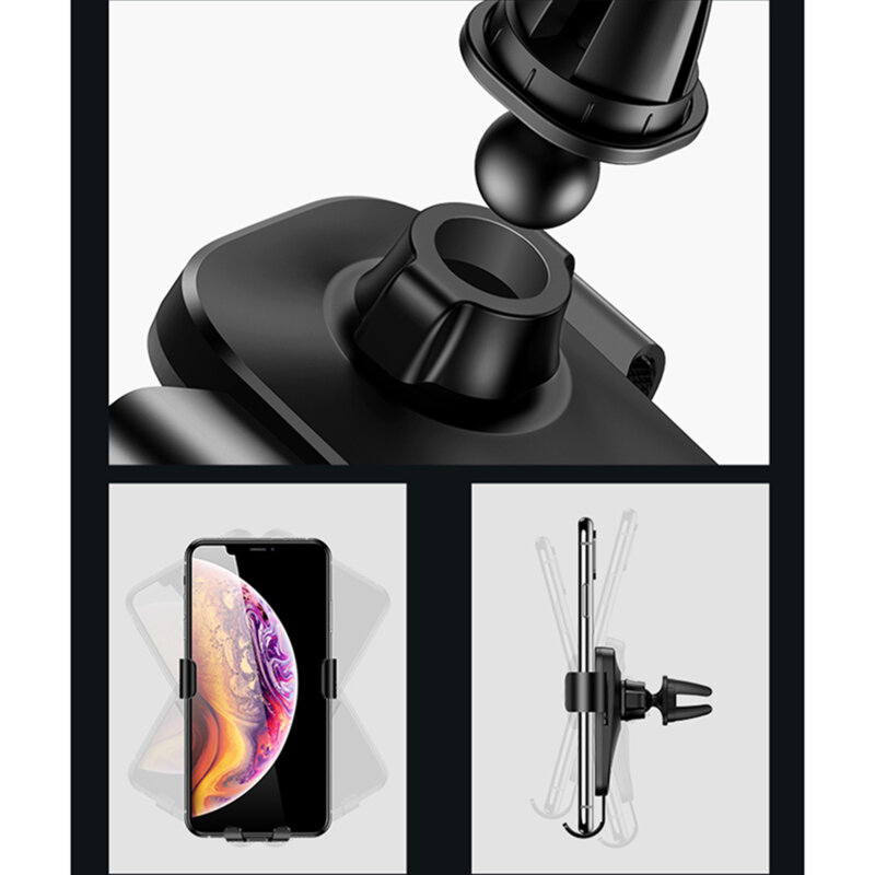 Suport auto telefon pentru grila de ventilatie Usams, negru, US-ZJ052