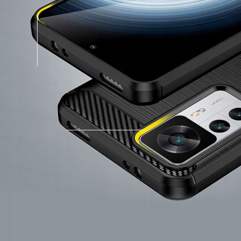 Husa Xiaomi 12T Techsuit Carbon Silicone, negru