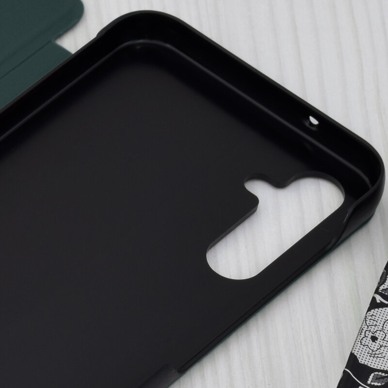 Husa Samsung Galaxy A14 5G Eco Leather View flip tip carte, verde