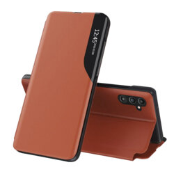 Husa Samsung Galaxy A14 5G Eco Leather View flip tip carte, portocaliu