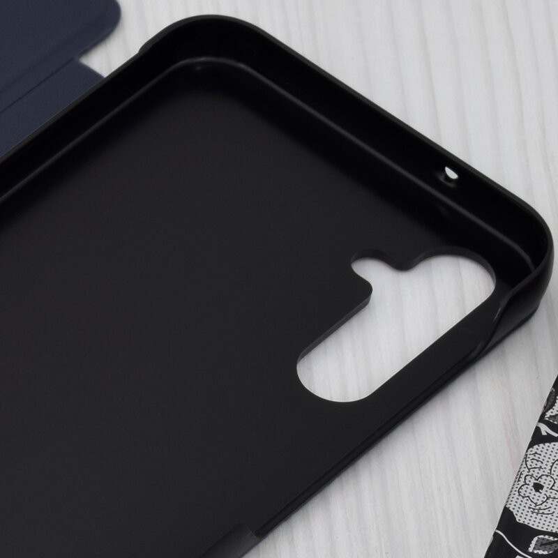 Husa Samsung Galaxy A14 5G Eco Leather View flip tip carte, albastru