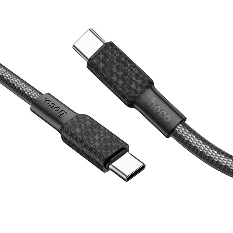 Cablu date tip C la tip C Hoco X69, 3A, 1m, negru/alb