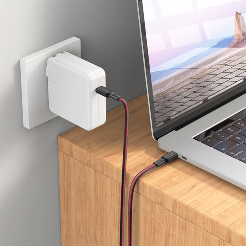 Cablu date tip C la tip C Hoco X69, 3A, 1m, negru/alb