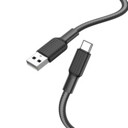 Cablu date USB la tip C Hoco X69, 3A, 1m, negru/alb
