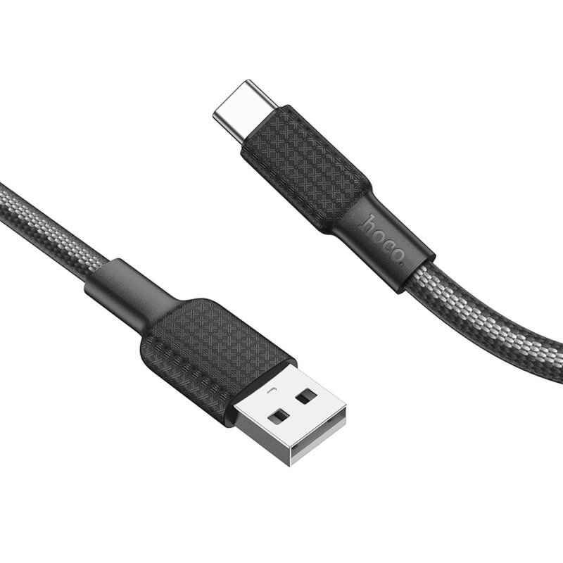 Cablu date USB la tip C Hoco X69, 3A, 1m, negru/alb