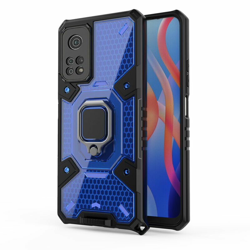 Husa antisoc Xiaomi Redmi Note 11 Techsuit Honeycomb, albastru