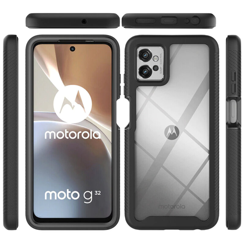 [Pachet 360°] Husa + folie Motorola Moto G32 Techsuit Defense, negru