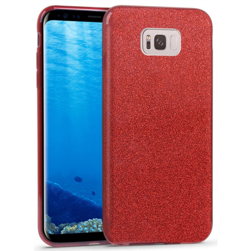 Husa Samsung Galaxy S8 Color TPU Sclipici - Rosu