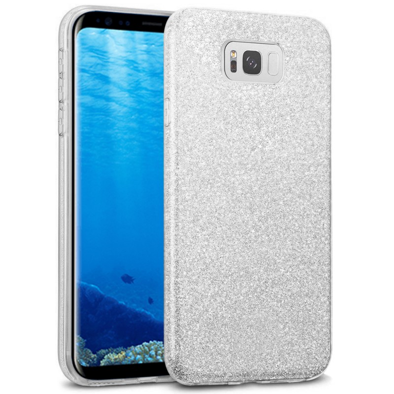 Husa Samsung Galaxy S8 Color TPU Sclipici - Argintiu
